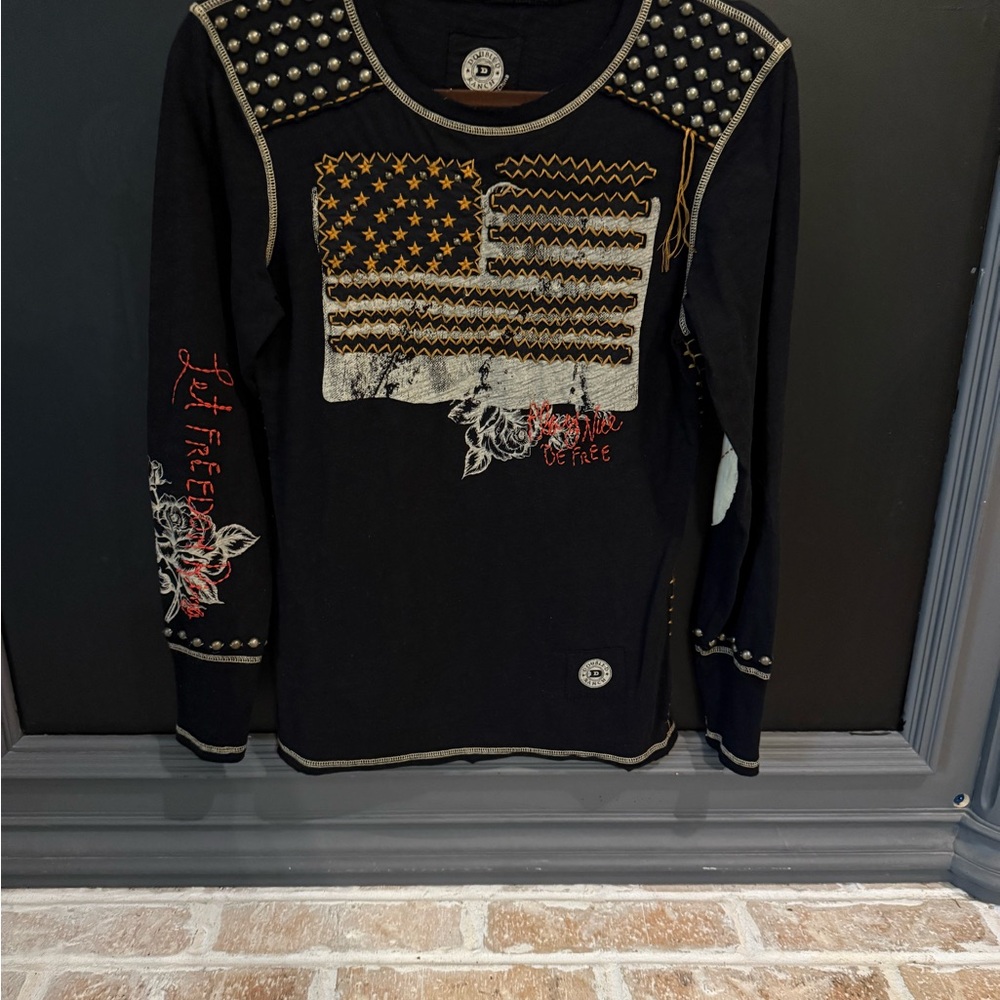 Double D Ranch Black Let Freedom Ring long sleeve tee - Picture 3 of 6